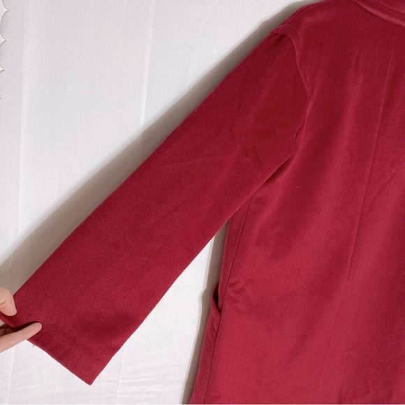 Anne Klein Red Wool Cashmere Blend 3 Button Overcoat S - Picture 11 of 16